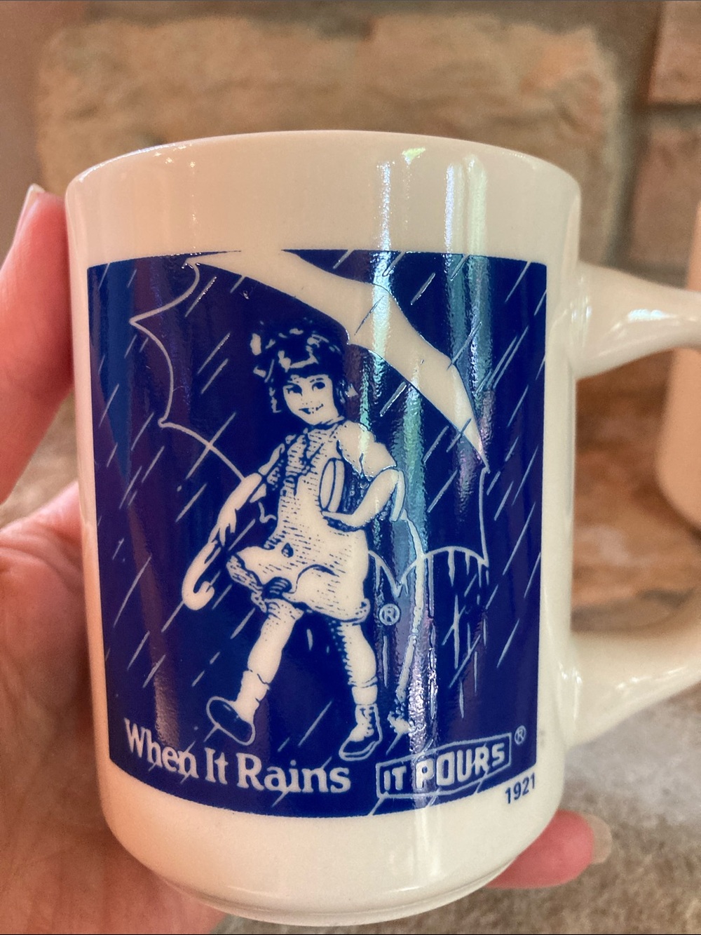 Vintage When It Rains It Pours Morton Salt Coffee Mug - Picture 3 of 5